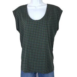 14th & Union Cap Sleeves Hi Low Top M Green Purple